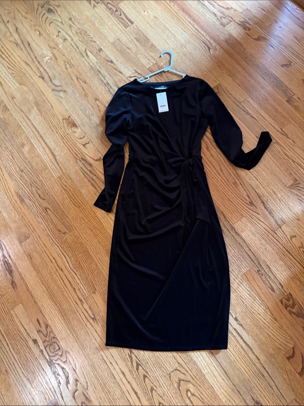 long tall sally Black Long-Sleeve Wrap Midi Dress